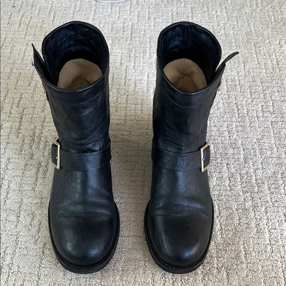 Jimmy Choo 
Women's Youth II Double Buckle Moto Boots
